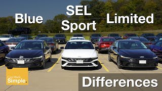 2025 Hyundai Elantra Hybrid Blue vs SEL Sport vs Limited  Side by Side Comparison [upl. by Yrahca]