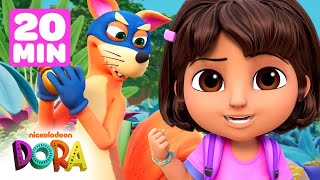 Doras Bravest Rescues w Swiper 🦊 20 Minute Compilation  Dora amp Friends [upl. by Sidonius]