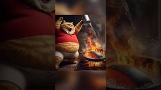 Cats kitchen caught fire  😿💥😭 cat funny cartoon catlover fire cute shortsfeed short [upl. by Netsud]