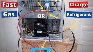 How To Charge GasRefrigerant In A Refrigerator  R134A Freon [upl. by Bittner]