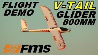 FMS 800mm VTail Glider FULL Flight Demo and REVIEW By RCINFORMER [upl. by Raamal]