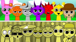 Incredibox Sprunki but in MUSTARD Sauceless Versions vs Mustard Versions [upl. by Mairim]