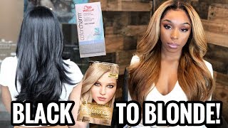 HOW I DYE MY HAIR BLONDE UPDATED  Bleach Black Hair Blonde At Home ft UNice Hair Kysiss Series [upl. by Matthia]