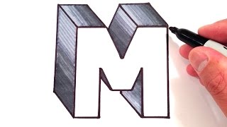 How to Draw the Letter M in 3D [upl. by Enieledam]