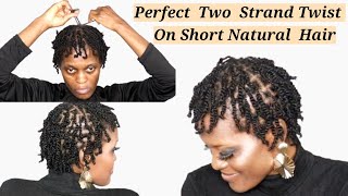 How To Do Two Strand Twists On Short Natural Hair For Beginners  Glow With Solange [upl. by Enylhsa]