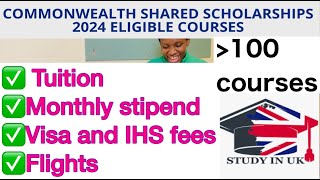 List of fullyfunded courses by the Commonwealth scholarship 20242025 intake [upl. by Ire57]