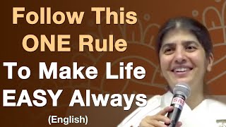 Follow This ONE Rule To Make Life EASY Part 2 English BK Shivani [upl. by Naahsar]