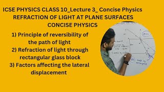 refraction of light at plane surfaces icse physics class 10 concise physics selina [upl. by Nave694]