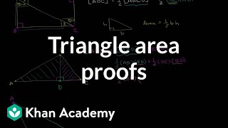 Triangle area proofs  Perimeter area and volume  Geometry  Khan Academy [upl. by Tepper474]