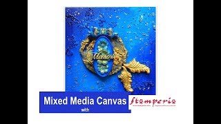 Mixed Media Canvas with Stamperia molds sand texture paste stencils paints and more [upl. by Shurwood]