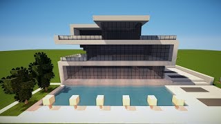 MINECRAFT GROßES MODERNES HAUS bauen TUTORIAL HAUS 129 [upl. by Naujak234]