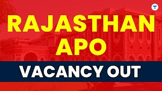 Rajasthan APO  Vacancy Out  Harsha Mahajan [upl. by Yanaj]