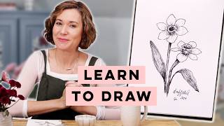 How to Draw Flowers  StepByStep Daffodil Tutorial [upl. by Rickie306]