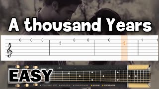 Christina Perri  A Thousand Years  EASY Guitar tutorial TAB [upl. by Imelida]