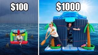 Surviving on Homemade Inflatable House Boats 100 vs 1000 [upl. by Naitsirc]