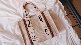 Chloe Medium Woody Tote Bag Reveal  First Impressions amp What Fits [upl. by Norty]