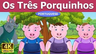 Os Três Porquinhos  Three Little Pigs in Portuguese  Portuguese Fairy Tales [upl. by Ahsinel]