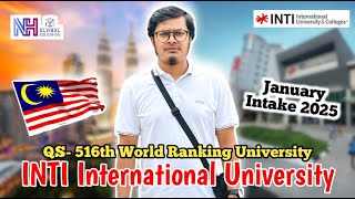 January Intake 2025 ভর্তি চলছে l INTI International University l QS Ranking 516 l studyinmalaysia [upl. by Normi]