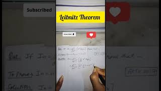 Leibnitz Theorem question in just 40sec🤯solution of maths1mathscalculusaktuyoutubeshorts [upl. by Torrlow]