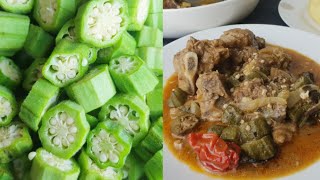 How To Remove Slime From Okra To Cook A Delicious okra okro [upl. by Tarttan]