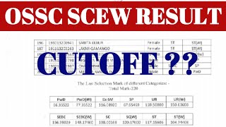 OSSC SCEW RESULT PUBLISHED  CUTOFF MARK [upl. by Jackelyn]