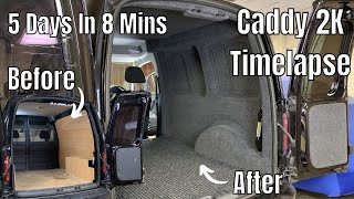 VW CADDY INTERIOR IN 8 MINUTES Sound Deaden Carpet Lining Day Van Micro Camper Campervan Vanlife [upl. by Tremayne48]