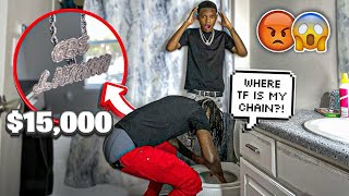 FLUSHING coryboy NEW DIAMOND CHAIN DOWN THE TOILET PRANK😂‼️ [upl. by Sharos]