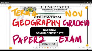 Grade 10 Geography Paper 2 November Term 4 MATRICNATEDSPECIALIST [upl. by Ringe]