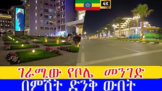 ገራሚው የቦሌ መንገድ በምሽት ድንቅ ውበት Addis Ababa Walking Tour 🇪🇹 Ethiopia 4K [upl. by Mickey]