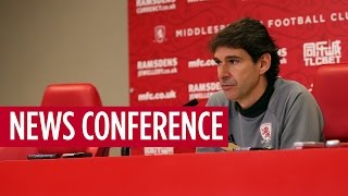 NEWS CONFERENCE  Aitor Karanka on Arsenal away [upl. by Enetsuj566]