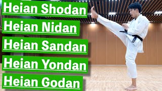 FULL TUTORIAL Heian Shodan Nidan Sandan Yondan amp Godan [upl. by Paradies]