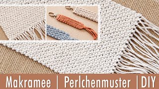 Makramee Perlenmuster  1 Knoten 2 Muster mit dem Rippenknoten  DIY Anleitung [upl. by Eidaj653]