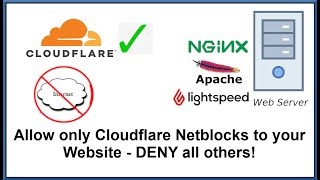 Allow Only Cloudflare IP Netblocks to your Website  Deny all others using htaccess [upl. by Yanehc]