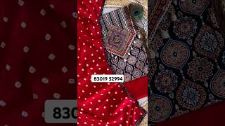 Bandhani dupatta Suit pcs With hand work and kodi yoke Pure cotton Ajrakh Print top with bandhani [upl. by Clarise]