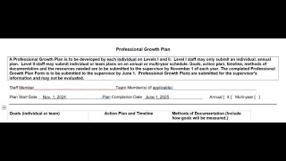 Guidance on Professional Growth Plans [upl. by Clercq]