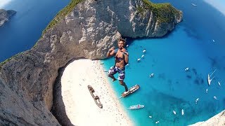 Most Incredible Basejump Site  Navagio Beach Greece [upl. by Josephson]