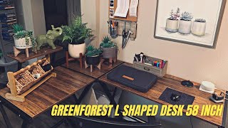 GreenForest L Shaped Desk 58 inch Review amp How To Assembly  Reversible Corner Computer Gaming Desk [upl. by Constantina]