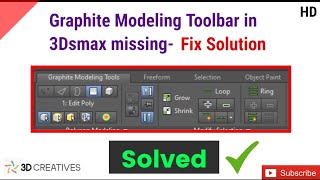 Graphite toolbar in 3dsmax missing [upl. by Ellimac]