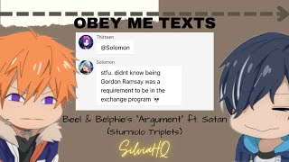 Obey Me Texts  Beel amp Belphie’s “Argument” ft Satan Sturniolo Triplets  SilviaHQ Texts [upl. by Ok189]