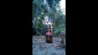 airgun Hammerli Hunter Force 900 vs beer bottle on 20 meters [upl. by Elocon]