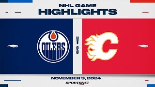 NHL Highlights  Oilers vs Flames  November 3 2024 [upl. by Sarilda]