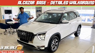 Hyundai Alcazar Base Model  Walkaround Review with On Road Price  Alcazar 2021 Prestige 7 Seater [upl. by Donell]