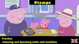 Little CATPractice English with Peppa Pig EP27Stamps with Subtitles [upl. by Shelagh]