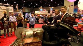 Walibi RhôneAlpes Gravity Group train unveiling at IAAPA [upl. by Keheley]