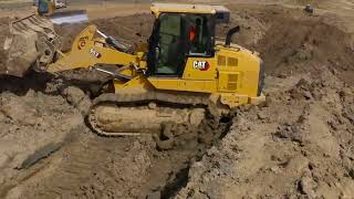 Cat D4D Dozer in Action Leveling the Airfield [upl. by Zink]