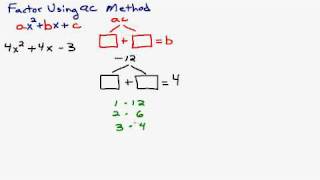 Intro to the AC Method Factoring A Trinomial with Lead Coefficient Greater Than One [upl. by Zela]