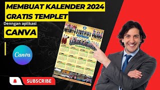 MudahMembuat Kalender 2024 di Aplikasi Canva Gratis Template Tinggal Edit [upl. by Kitchen]