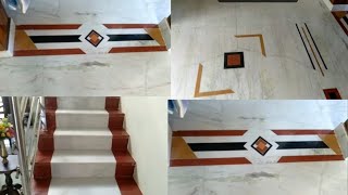 Marble flooring border design [upl. by Htebarual]