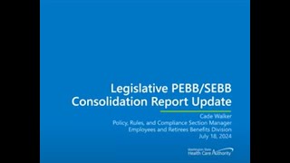 PEBB SEBB Consolidation Legislative Report Presentation  July 2024 [upl. by Aiki746]