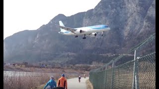 Take off and landings plane spotting at airport Innsbruck [upl. by Junno]